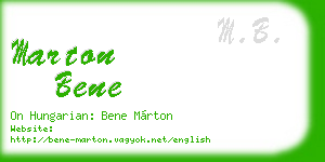 marton bene business card