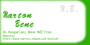 marton bene business card
